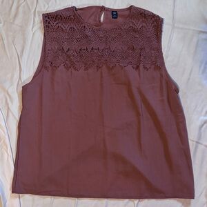 Dusty Pink Lace Panel Tank Top SHEIN Curve Plus Size 4XL